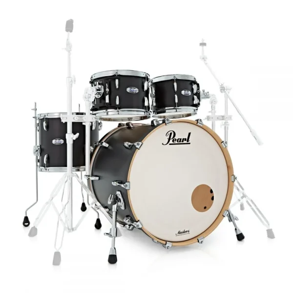 64200 Pearl Masters Maple Matte Caviar Black MCT924XEP - melke sound